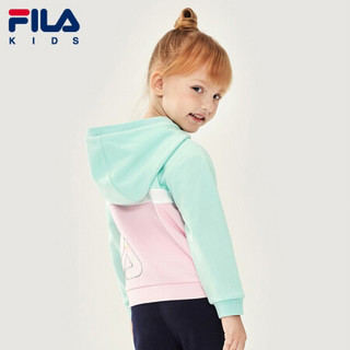 FILA KIDS 斐乐儿童小童运动外套2021春季新款时尚女童连帽外套 清宁绿-TQ 120