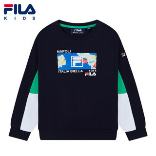 FILA KIDS 斐乐儿童套头卫衣小童男童2021春季时套头卫衣 RD宝蓝-NV 130