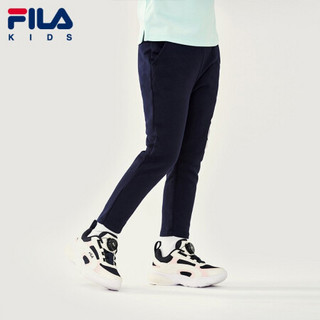 FILA KIDS 斐乐儿童小童女童梭织长裤2021春季新款运动裤宽松潮裤 RD宝蓝-NV 130