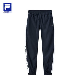 FILA ATHLEITCS 斐乐男士梭织长裤2021春季新款拼色运动裤休闲裤 RD宝蓝-NV 190/96A/XXXL