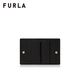 FURLA/芙拉1927 女士小号双折拼色个性短款钱包PDF7-1056390（粉色+黑色）