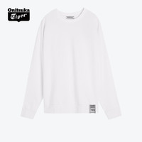 Onitsuka Tiger鬼塚虎圆领针织卫衣长袖T恤男女时尚百搭2183A539-002 白色 XXL