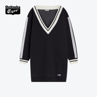 Onitsuka Tiger/鬼塚虎 中性 简约拼色长款针织衫 2182A371-102 黑色 M