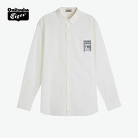 Onitsuka Tiger鬼塚虎翻领长袖衬衫男女2183A542-101 白色 S