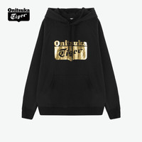 Onitsuka Tiger鬼塚虎男款连帽卫衣时尚简约套头衫2181A241-001 黑色 L