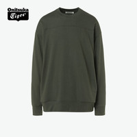 Onitsuka Tiger鬼塚虎休闲男女圆领卫衣 2021年春夏新款2183A821-001 墨绿色 M