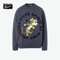 Onitsuka Tiger鬼塚虎2021春夏男款印花卫衣 休闲长袖卫衣女2183A723-201 海军蓝 XXL