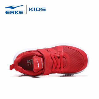 鸿星尔克官方旗舰（ERKE）儿童运动鞋 童鞋男童魔术贴扣透气跑鞋 大学红 39