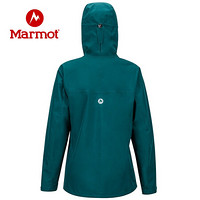 土拨鼠（Marmot） 秋冬防水戈尔科技透气带帽冲锋衣女户外 深青绿2209 XL（欧码偏大）