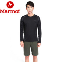 Marmot 土拨鼠 户外运动超轻透气男速干长袖圆领T恤 60417 玛瑙灰1515 M(欧码偏大)