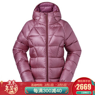 marmot/土拨鼠秋冬新款户外800蓬鹅绒防风拒水保暖女式羽绒服 干玫瑰红7306 XL 欧码偏大