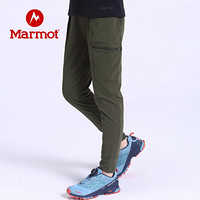 Marmot/土拨鼠运动休闲弹力透气速干长裤女户外 雨凇灰504 L 欧码偏大