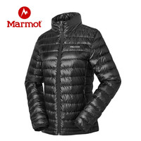 Marmot 土拨鼠 秋冬运动700蓬拒水鹅绒防风保暖轻薄羽绒服女户外 曜石黑001 L 欧码偏大