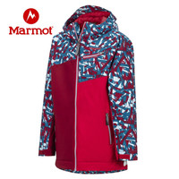 Marmot 土拨鼠 秋冬保暖防风时尚可拆卸帽夹棉滑雪服男童户外 砖红5771 L 欧码偏大