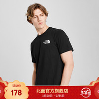 TheNorthFace北面短袖T恤情侣款户外舒适透气上新|4UCG WZY/黑色 XXXL
