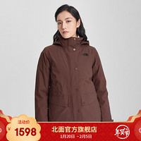 TheNorthFace北面三合一冲锋衣女户外上新|4U7P X9Y/褐色/米白色 XXXL