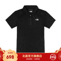 TheNorthFace北面短袖POLO男户外吸湿排汗上新|4UDG JK3/黑色 XXXL