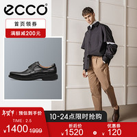 ECCO爱步男鞋潮流商务皮鞋男方头德比鞋 斯雅图600294 黑色60029401001 45