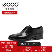 ecco 爱步 英伦风皮鞋商务正装鞋男 冬季真皮鞋 唯途摩登523624 黑色52362401001 39