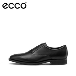 ECCO爱步牛津鞋商务正装皮鞋男冬季雕花布洛克鞋 卡尓翰640774 黑色64077401001 43