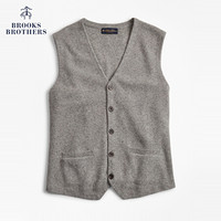 Brooks Brothers/布克兄弟男士绵羊毛山羊绒桑蚕丝混纺马甲背心 0007-灰色 XL