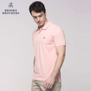 Brooks Brothers/布克兄弟男士Supima棉纯色短袖Polo衫1000033021 B650-柔粉色 XXL