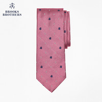 Brooks Brothers/布克兄弟男士桑蚕丝斜纹暗纹设计交错印花领带 B650-粉色 均码