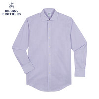 Brooks Brothers/布克兄弟常规正装衬衫免烫人字斜条纹1000045399 5003-紫色 15/H/3