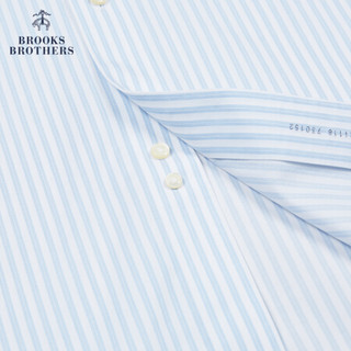 Brooks Brothers/布克兄弟男士棉质免烫条纹设计长袖正装衬衫商务 B115-蓝色 16_2