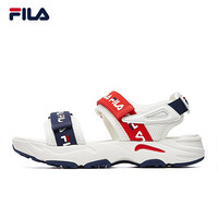 FILA 女鞋 斐乐官方 TRACER SANDAL女子运动凉鞋魔术贴2020夏季新款休闲鞋沙滩鞋 奶白/火红-GR 36.5