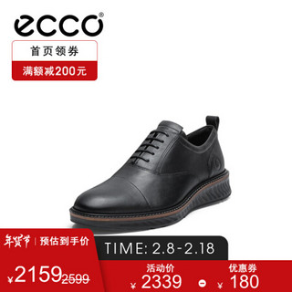 ECCO爱步商务正装皮鞋男 冬季德比鞋休闲鞋男 适动836744 黑色83674401001 39