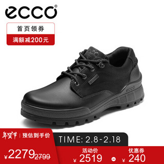 ECCO爱步男鞋男冬季防水商务休闲鞋正装鞋 踪迹25系列831844 黑色83184451052 40