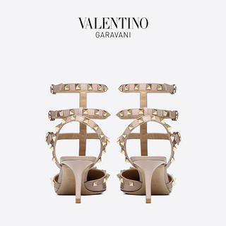 VALENTINO GARAVANI/华伦天奴 ROCKSTUD 漆皮系带铆钉高跟鞋 ROC ZW2S0375VNWP45  （36、裸粉色）