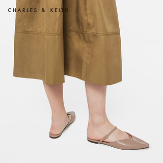 CHARLES&KEITH女鞋CK1-70900184平底穆勒鞋（36、Black黑色）