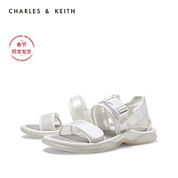 CHARLES&KEITH女鞋CK1-70380763-A插扣运动凉鞋（35、White白色）