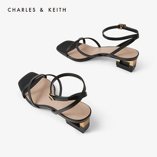 CHARLES&KEITH女鞋CK1-60280252交叉带露趾中跟凉鞋（40、Multi综合色）