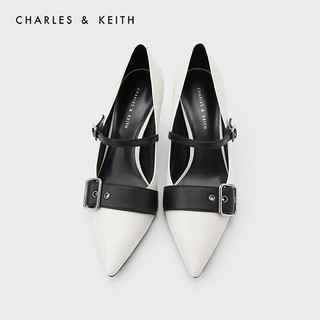 CHARLES&KEITH冬季新品CK1-60280271女士高跟单鞋（41、粉白色Chalk）