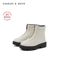 CHARLES&KEITH2020冬季新品CK9-91700025简约拉链装饰及踝童靴（26、浅粉色Light Pink）