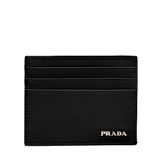 Prada/普拉达黑色时尚简约大方男士多卡位Saffiano 皮革卡片夹 2MC2232DKW （黑色）