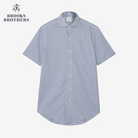 Brooks Brothers/布克兄弟男士修身Supima棉正装衬衫1000064083 B115-蓝色格纹 18