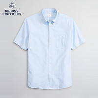 Brooks Brothers/布克兄弟男士20夏新棉质条纹设计短袖休闲衬衫 4003-淡蓝色 M