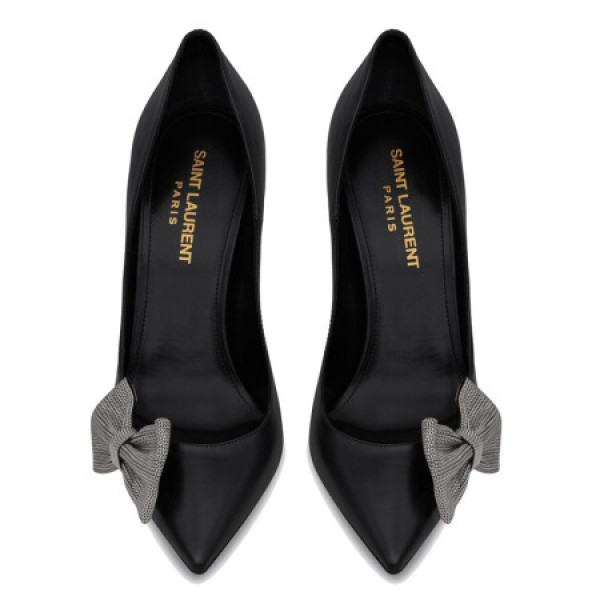 孔雀翎ysl圣罗兰女鞋时尚女士高跟鞋光滑皮革尖头鞋v形鞋面5925671fz