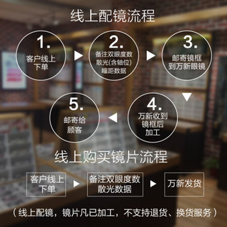winsee 万新 1.67折射率 高清非球面镜片+配 金属-半框-2034BK-黑色镜框