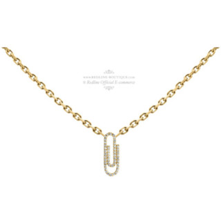 孔雀翎Redline女士项链Trombone 0.12克拉圆形钻石回形针坠金链 黄金 38厘米