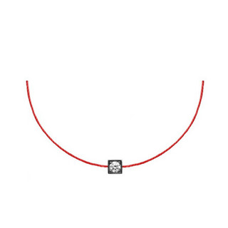 孔雀翎RED LINE锐先女士饰品手链绳状首饰镶嵌方形钻石精致优雅气质百搭情人节礼物 黑金 16.5cm