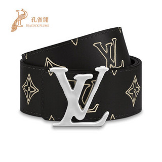 孔雀翎Louis Vuitton/路易威登典雅LV SHAPE RAFFIA 双面腰带MP265V 黑色 90cm