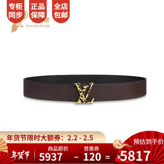 孔雀翎Louis Vuitton/路易威登2020新款男士FACETS双面腰带M0273T 酒红色M0273T 100cm