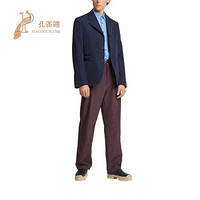 孔雀翎FERRAGAMO菲拉格慕男装2020新款男士时尚休闲羊毛长袖单排扣外套夹克 蓝色 54
