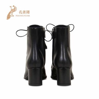 TOD'S孔雀翎TOD’S/托德斯2020新款女鞋时尚经典雅致牛皮流苏侧边拉链踝靴   1225161604651677  黑色 39.5