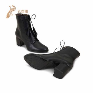 TOD'S孔雀翎TOD’S/托德斯2020新款女鞋时尚经典雅致牛皮流苏侧边拉链踝靴   1225161604651677  黑色 39.5